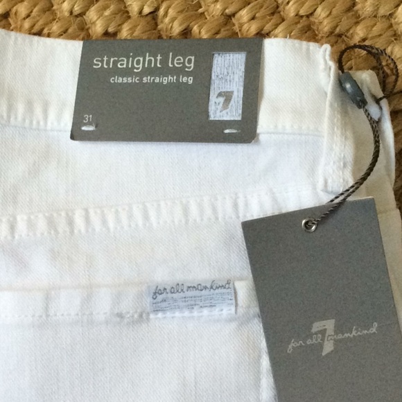 7 For All Mankind White Denim Jeans-NEW - Picture 3 of 4